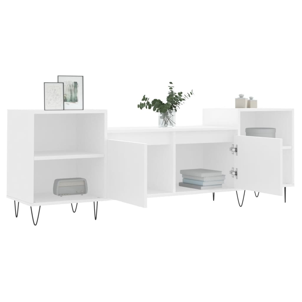 Tv-meubel 160x35x55 cm bewerkt hout wit