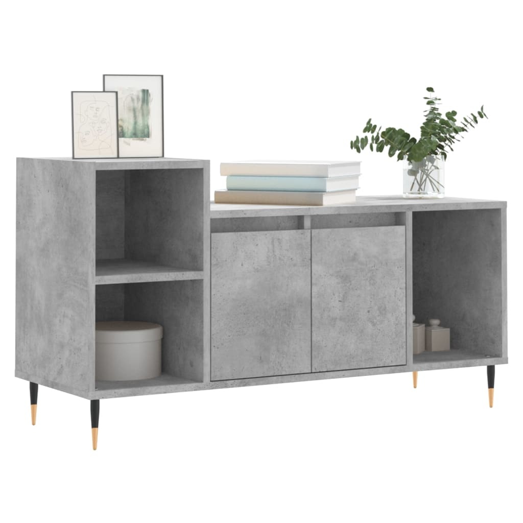 Tv-meubel 100x35x55 cm bewerkt hout betongrijs