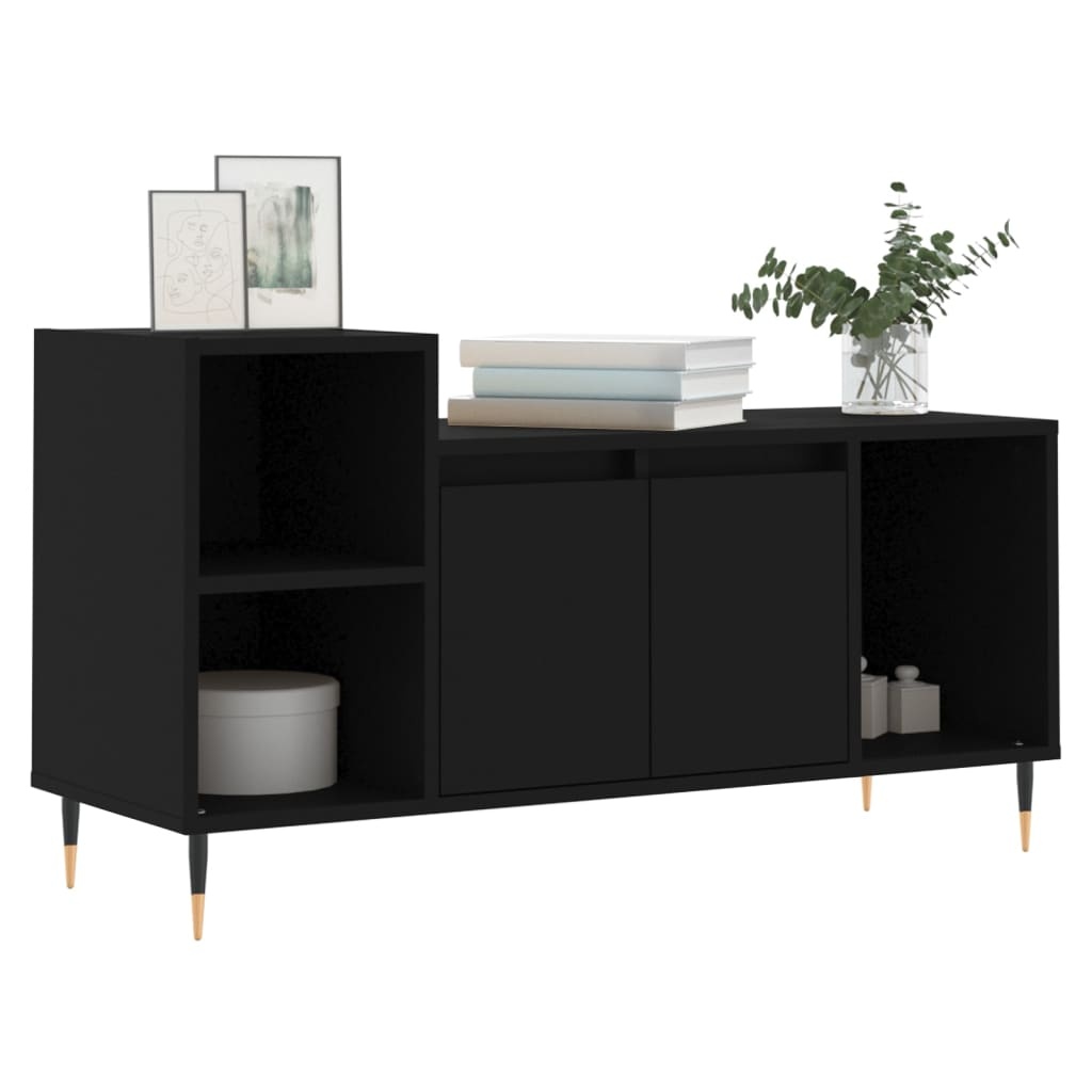Tv-meubel 100x35x55 cm bewerkt hout zwart