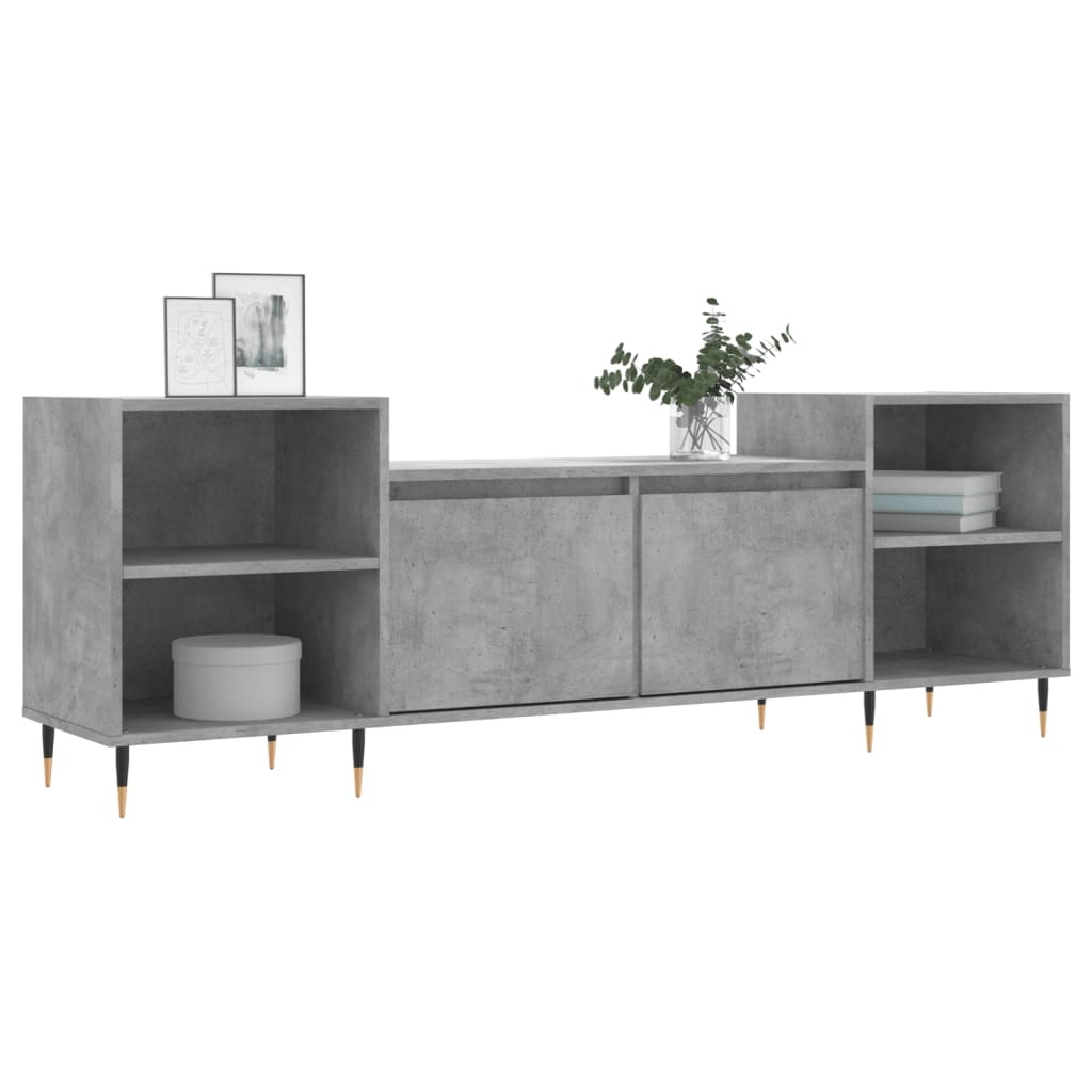 Tv-meubel 160x35x55 cm bewerkt hout betongrijs