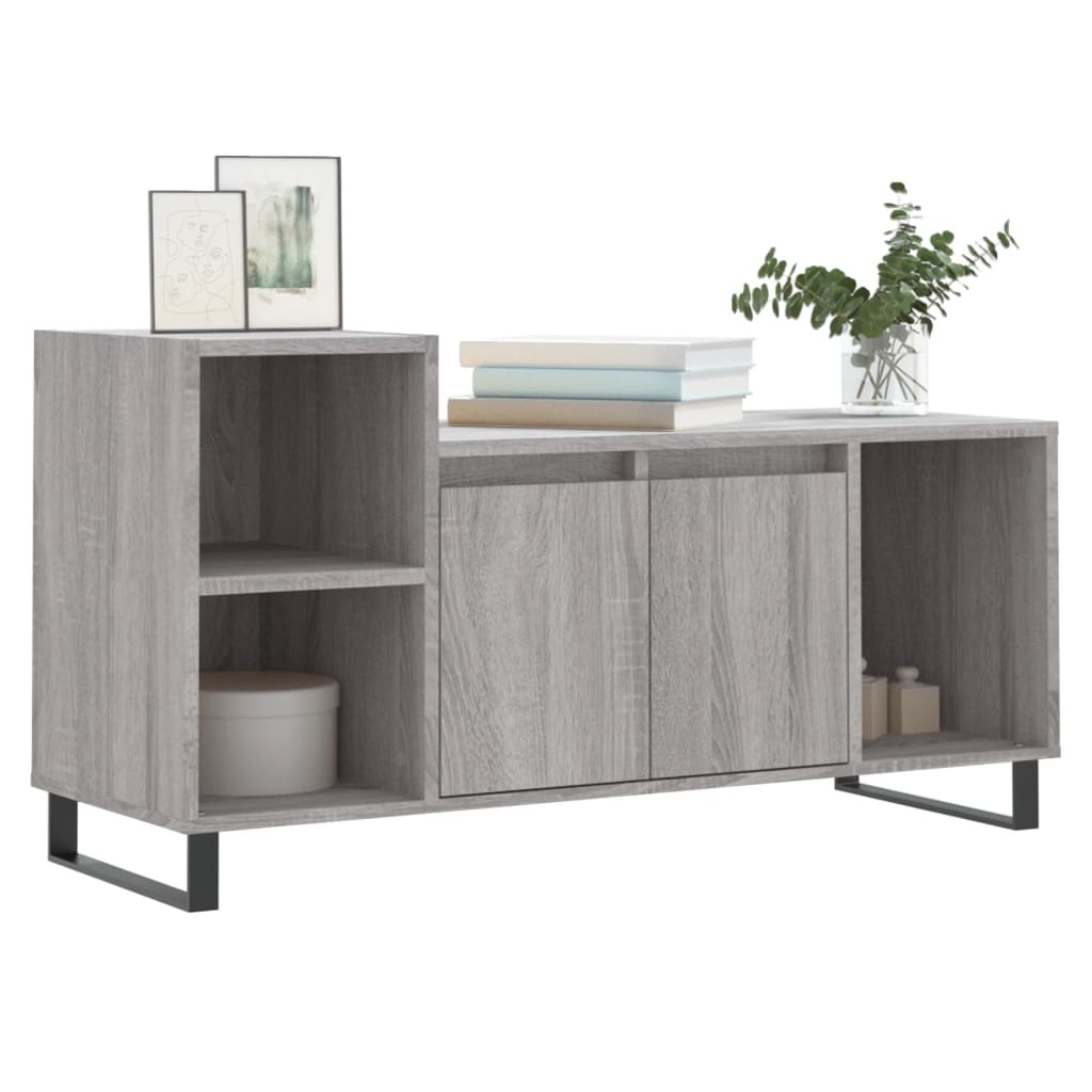 Tv-meubel 100x35x55 cm bewerkt hout grijs sonoma eikenkleurig