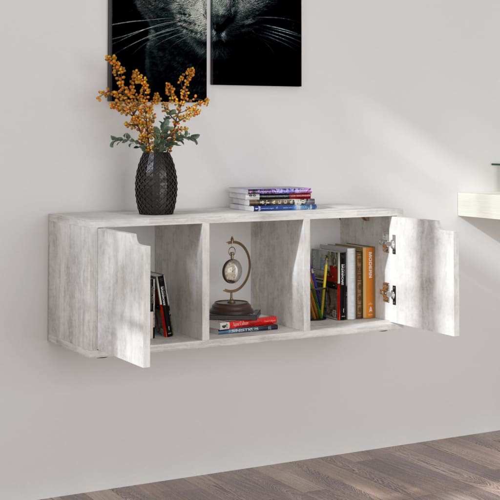 Tv-meubel 88,5x27,5x30,5 cm spaanplaat betongrijs