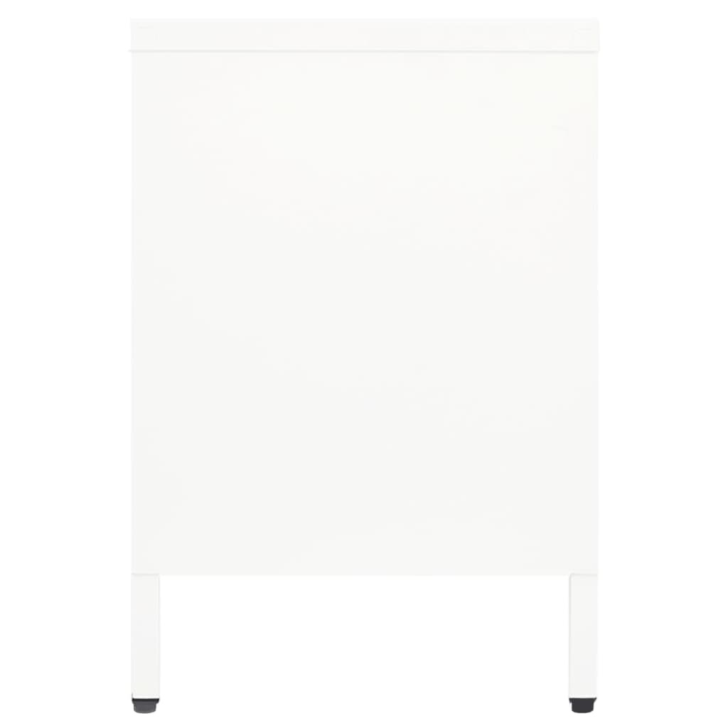 Tv-meubel 105x35x52 cm staal en glas wit