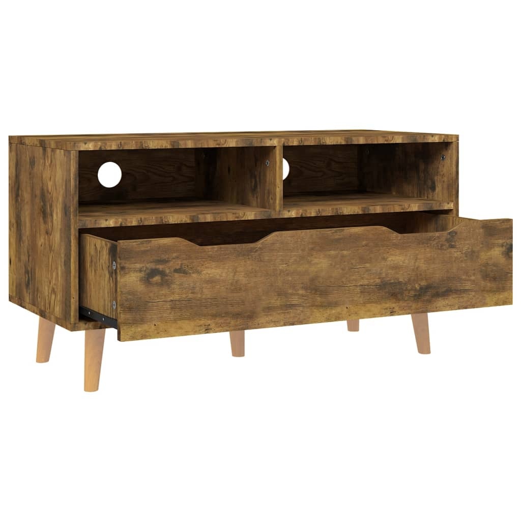 Tv-meubel 90x40x48,5 cm bewerkt hout gerookt eikenkleurig