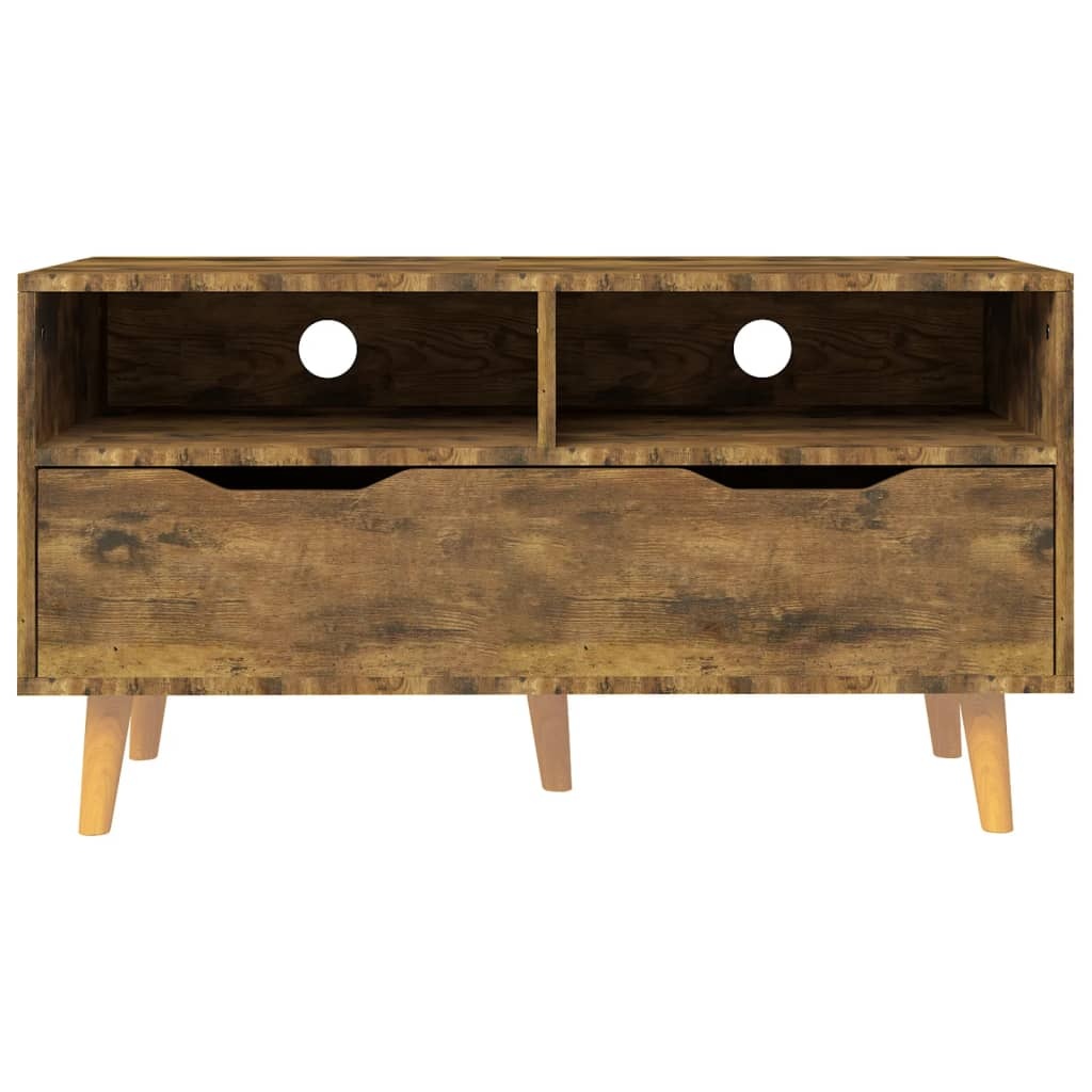 Tv-meubel 90x40x48,5 cm bewerkt hout gerookt eikenkleurig
