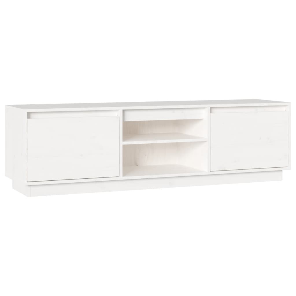 Tv-meubel 140x35x40 cm massief grenenhout wit