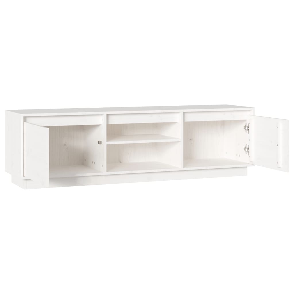 Tv-meubel 140x35x40 cm massief grenenhout wit