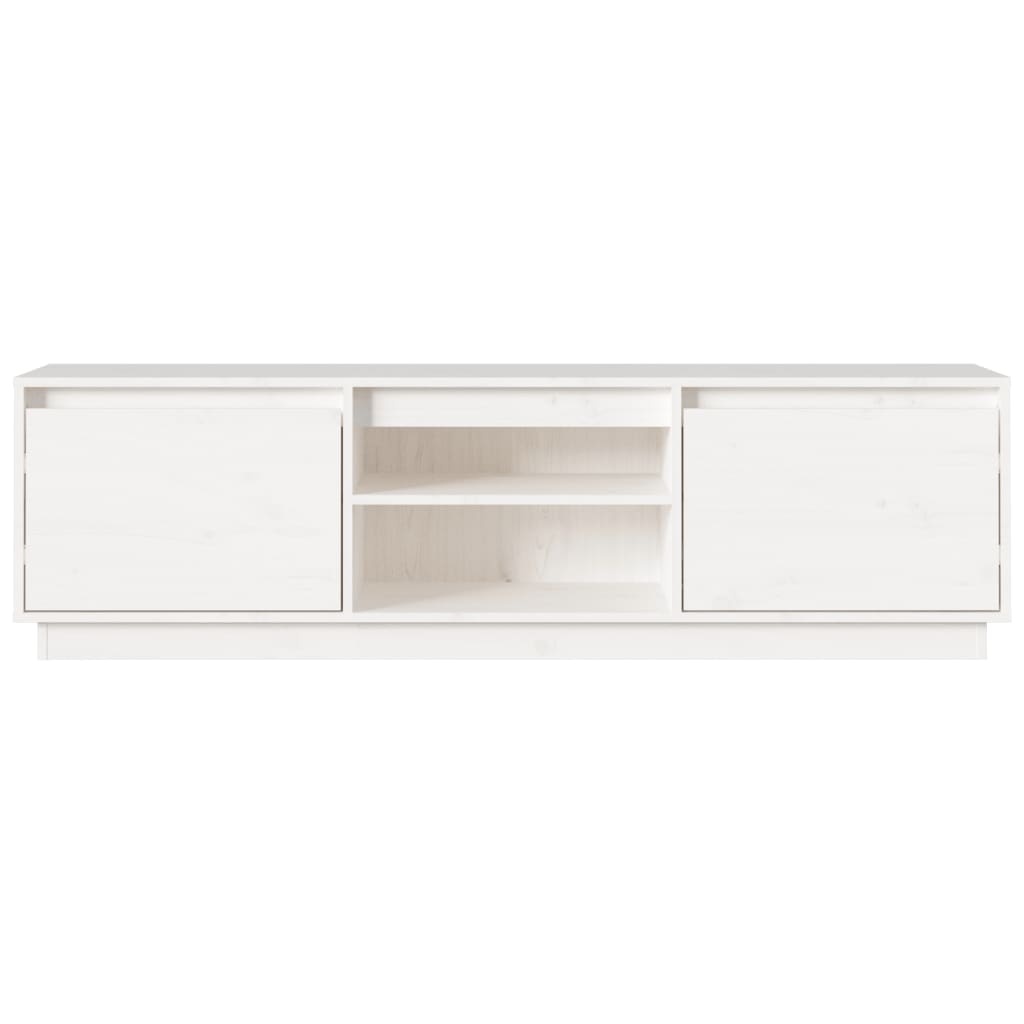 Tv-meubel 140x35x40 cm massief grenenhout wit