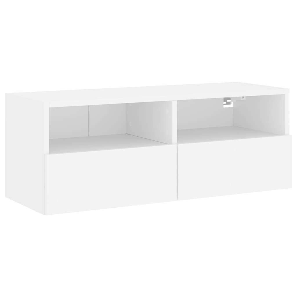 Tv-wandmeubel 80x30x30 cm bewerkt hout wit