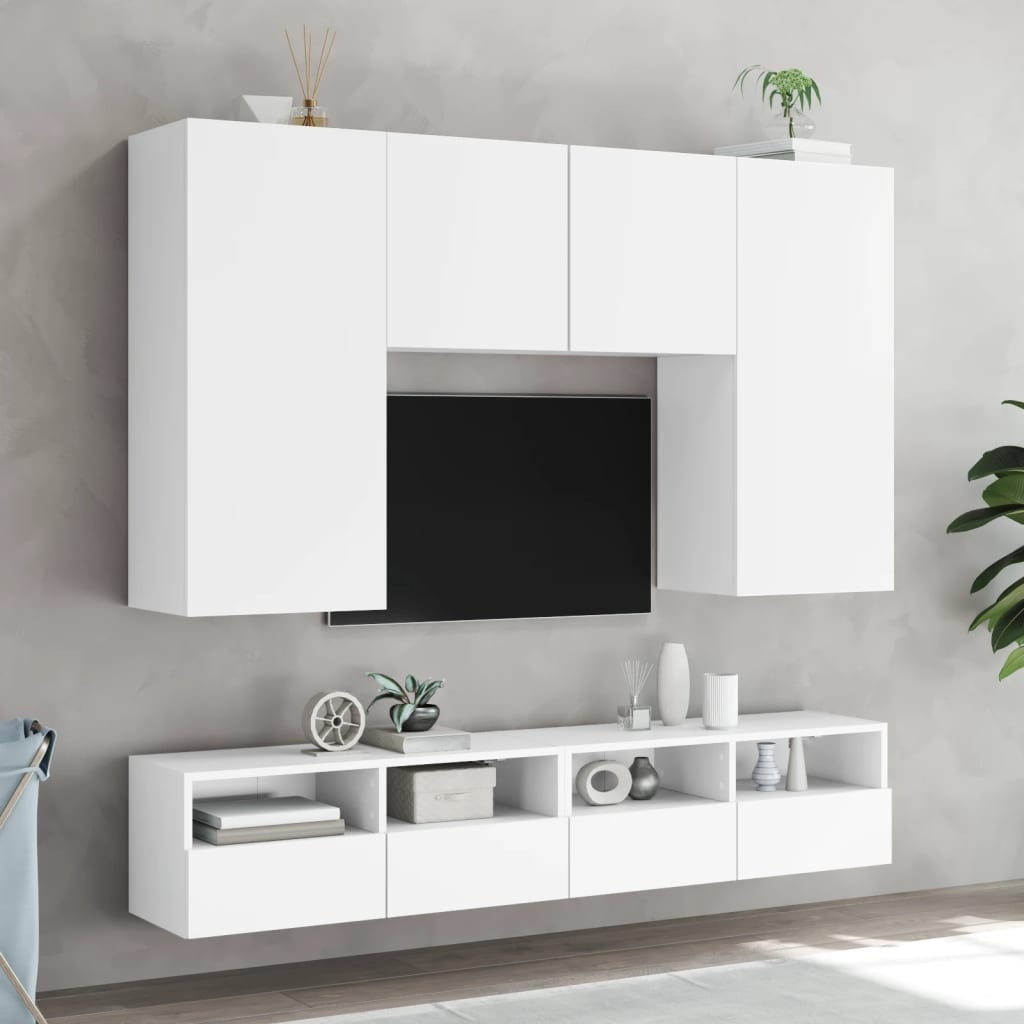 Tv-wandmeubel 80x30x30 cm bewerkt hout wit