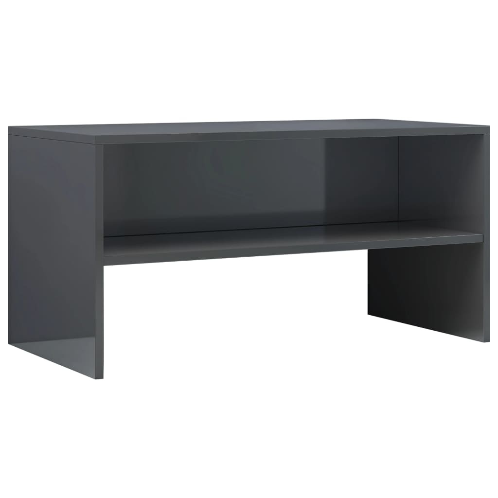 Tv-meubel 80x40x40 cm bewerkt hout hoogglans grijs