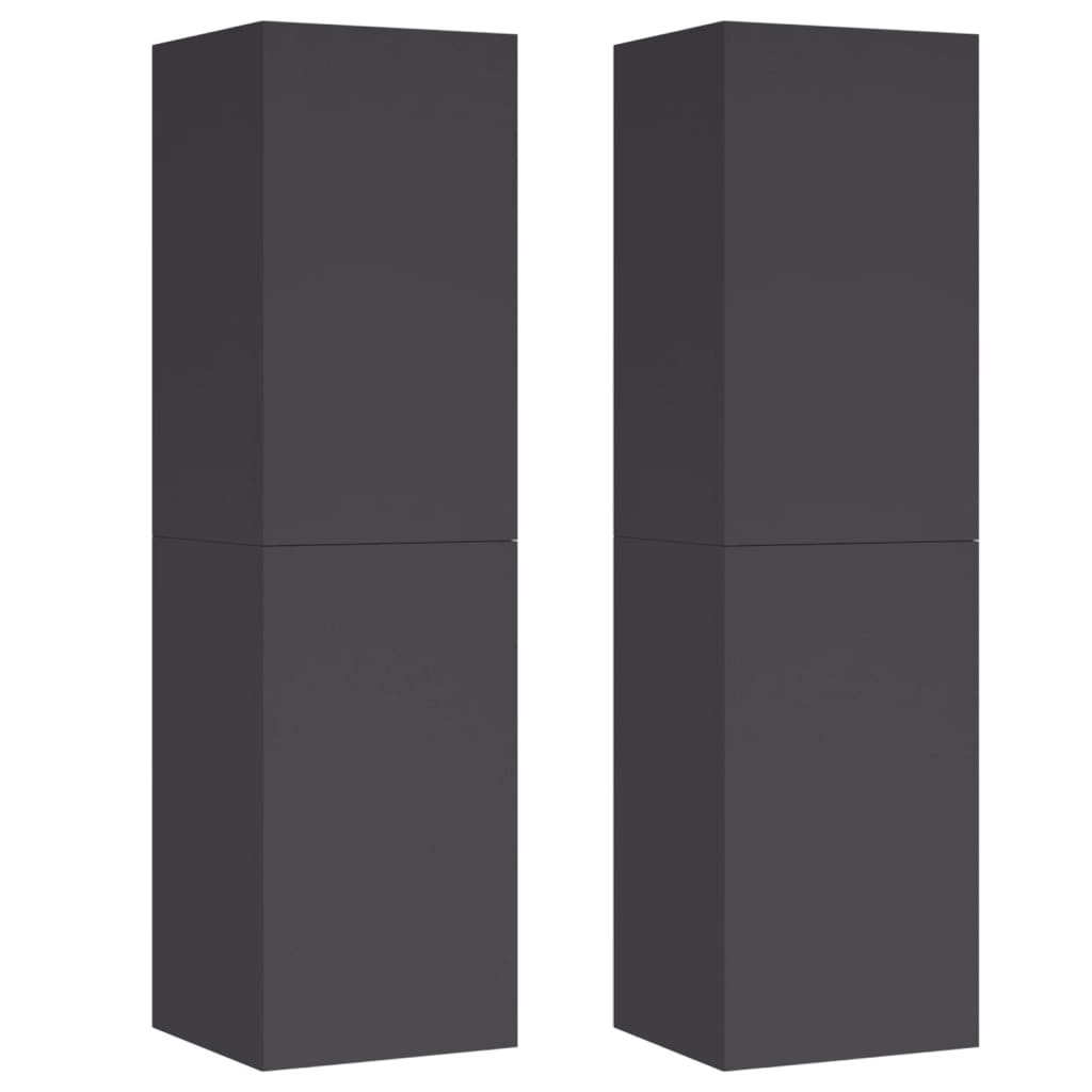 Tv-meubelen 2 st 30,5x30x110 cm spaanplaat grijs