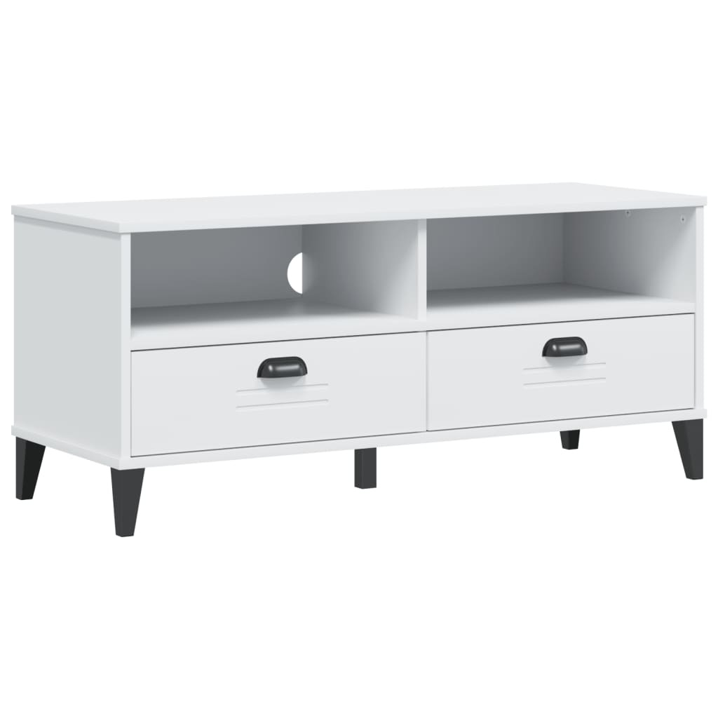 Tv-meubel VIKEN massief grenenhout wit