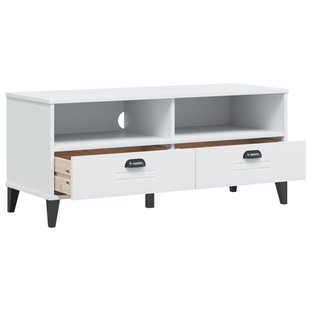 Tv-meubel VIKEN massief grenenhout wit