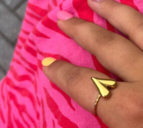 Heart ring goud