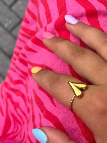 Heart ring goud