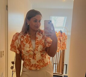 Blazer top Flower oranje