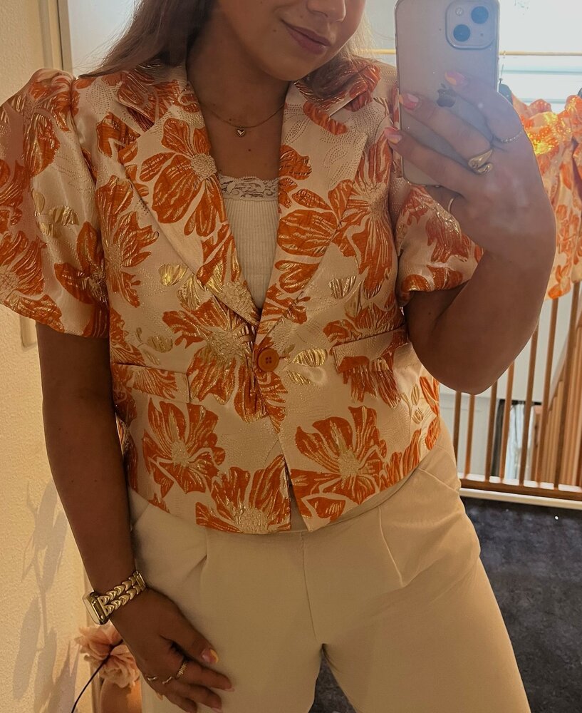 Blazer top Flower oranje