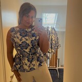 Peplum top Flower blauw Peplum top Flower blauw