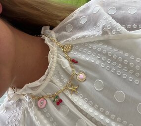 Schakelketting met bedels goud