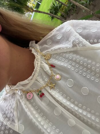 Schakelketting met bedels goud