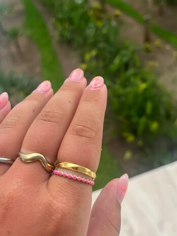 Dubbele ring goud-roze
