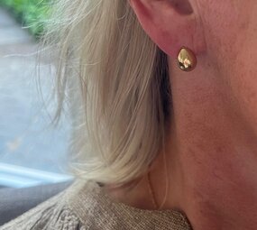 Mini druppel oorbel goud
