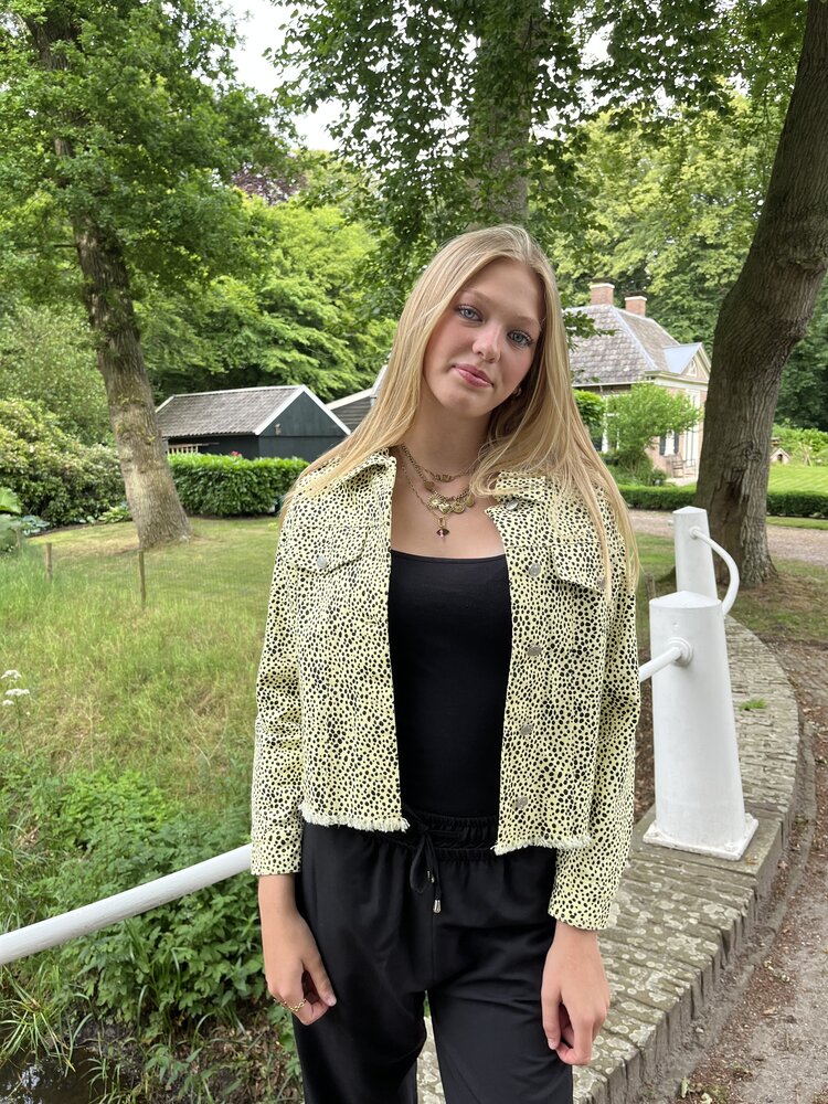 Spijkerjas Puck geel-zwart