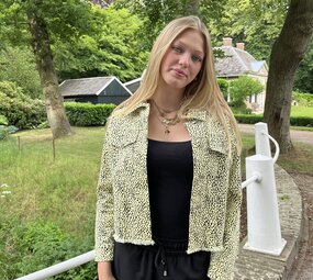 Spijkerjas Puck geel-zwart