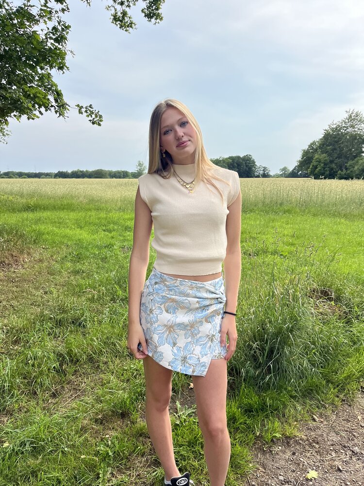 Skort Flower licht blauw