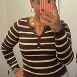 Trui Nela bruin-crème