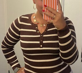 Trui Nela bruin-crème Trui Nela bruin-crème