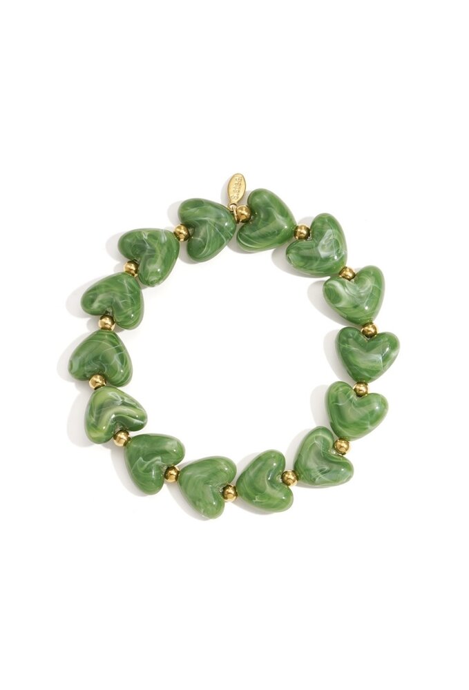 Heart armband groen