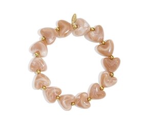 Heart armband rosé-taupe
