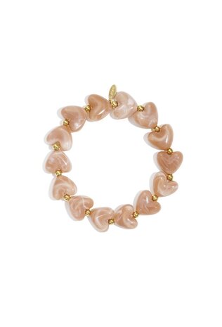 Heart armband rosé-taupe