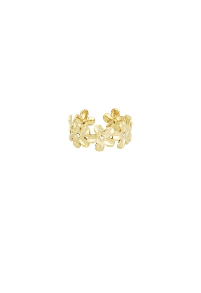 Flower diamant ring goud