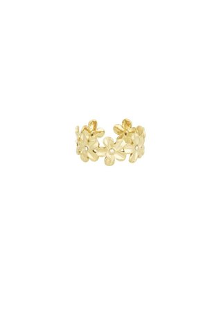 Flower diamant ring goud