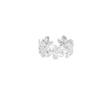 Flower diamant ring zilver