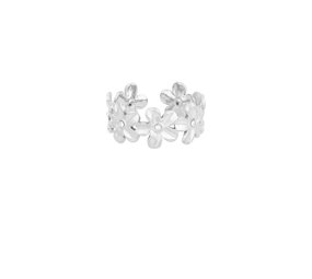 Flower diamant ring zilver