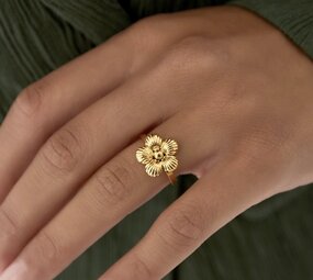 Flower ring goud