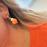Bedel oorbel oranje-goud