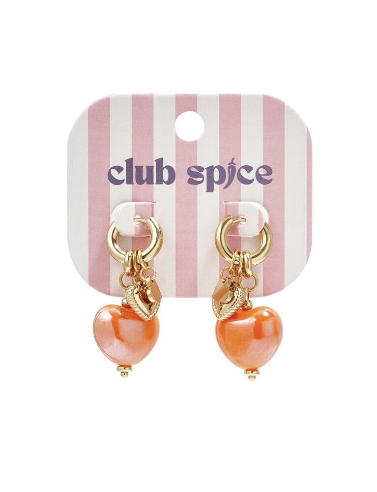 Bedel oorbel oranje-goud