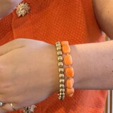 Kralen armbanden set oranje - goud