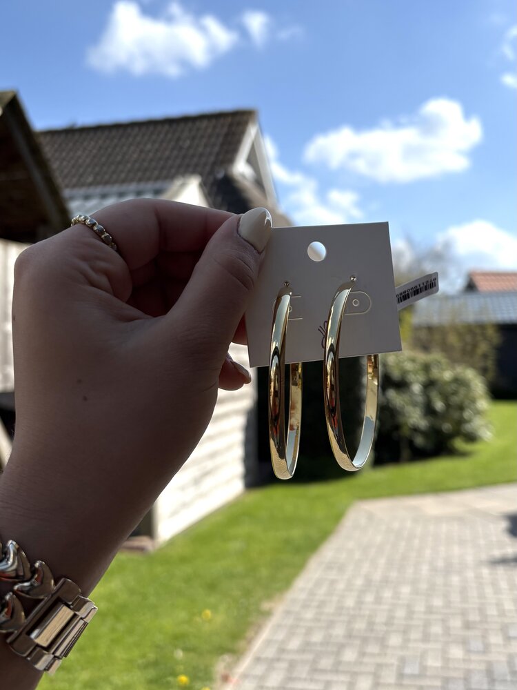Hoops oorbel goud