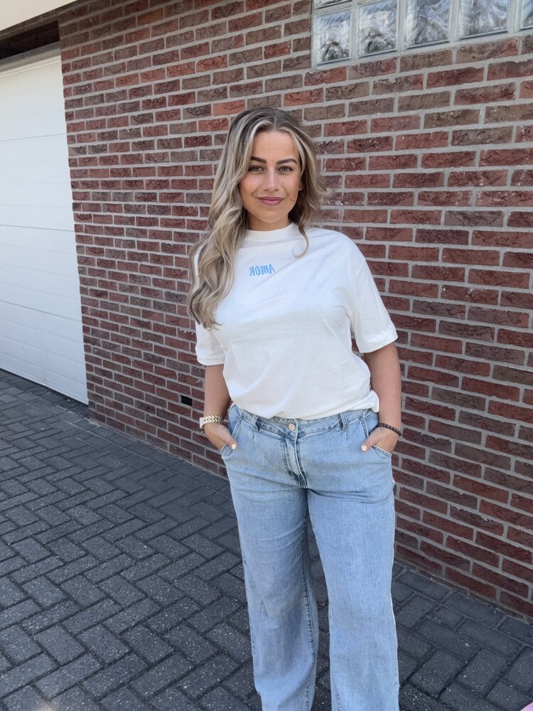 Shirt Amor wit-blauw