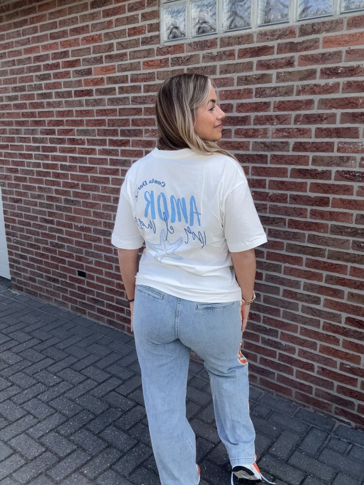 Shirt Amor wit-blauw