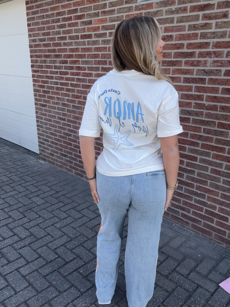 Shirt Amor wit-blauw