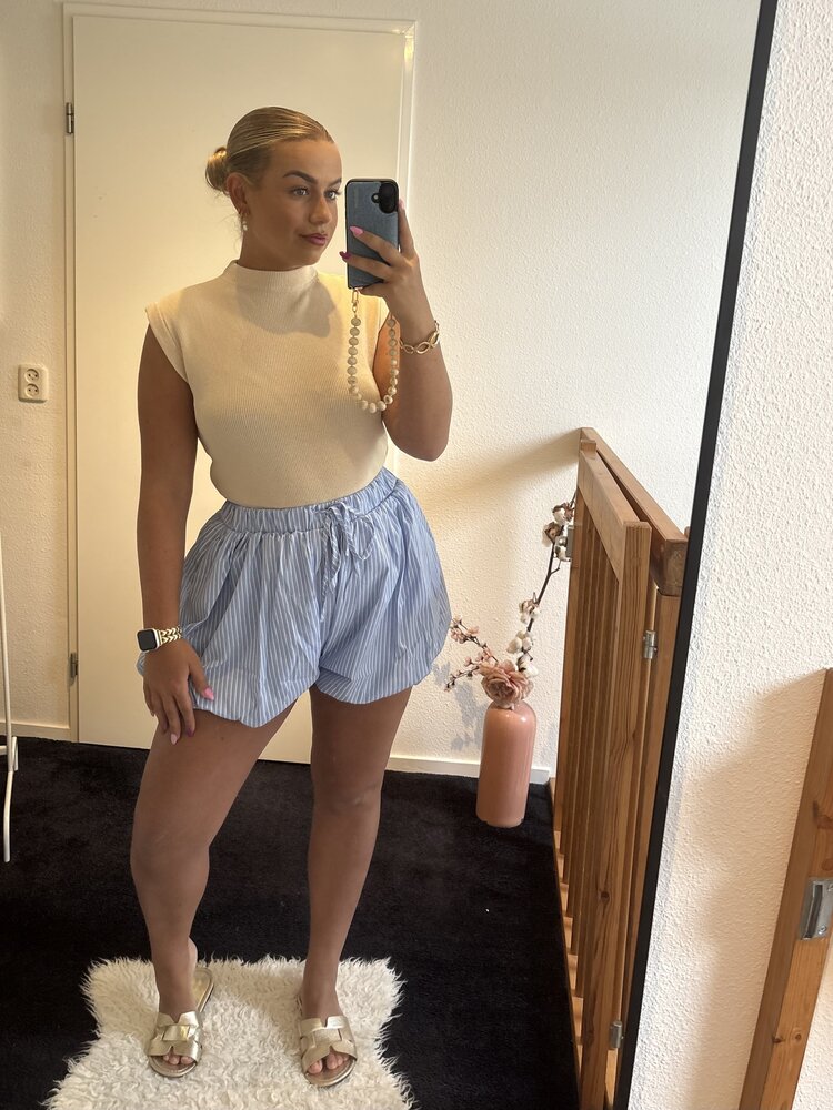 Pof short Micky blauw