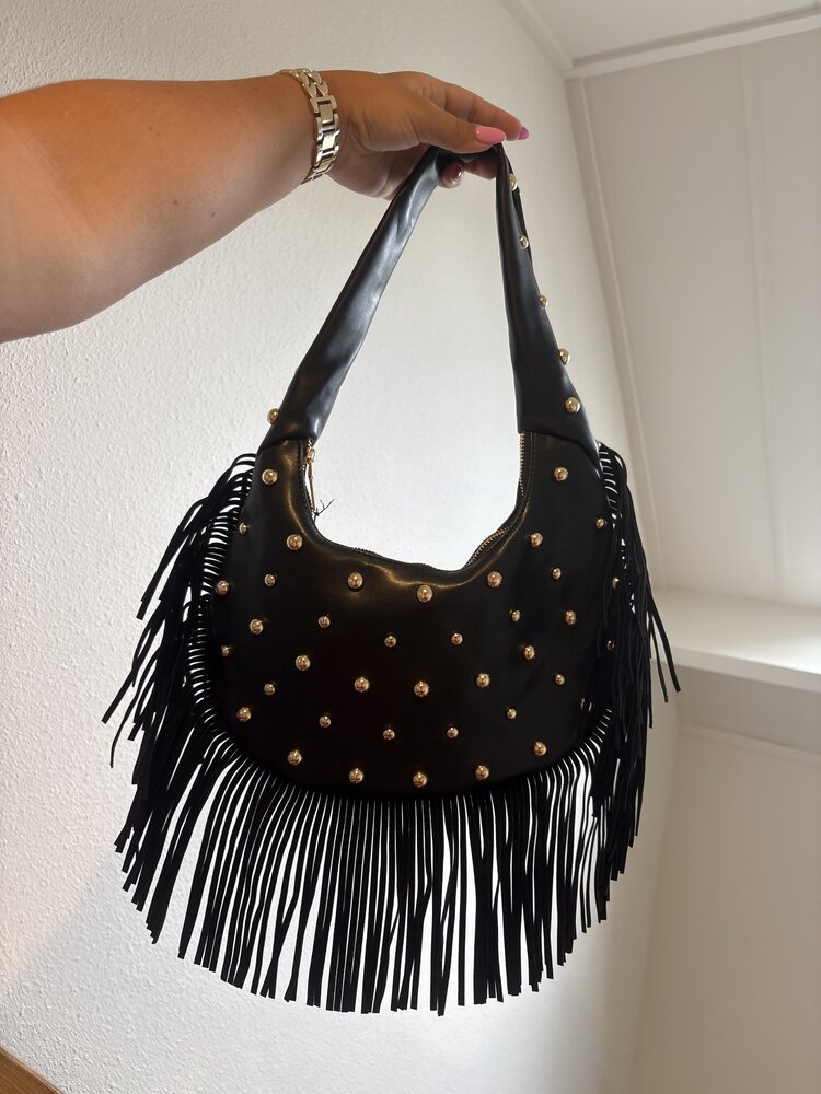 Handtas Charlie franjes zwart