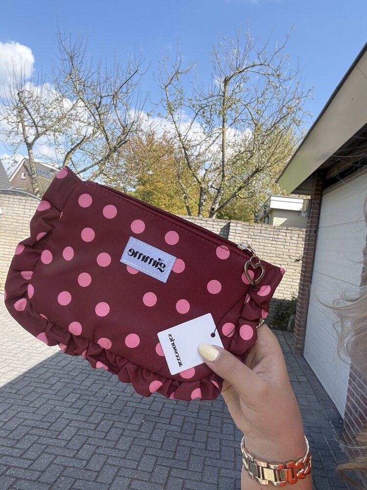 Toilettas polka dots rood-roze
